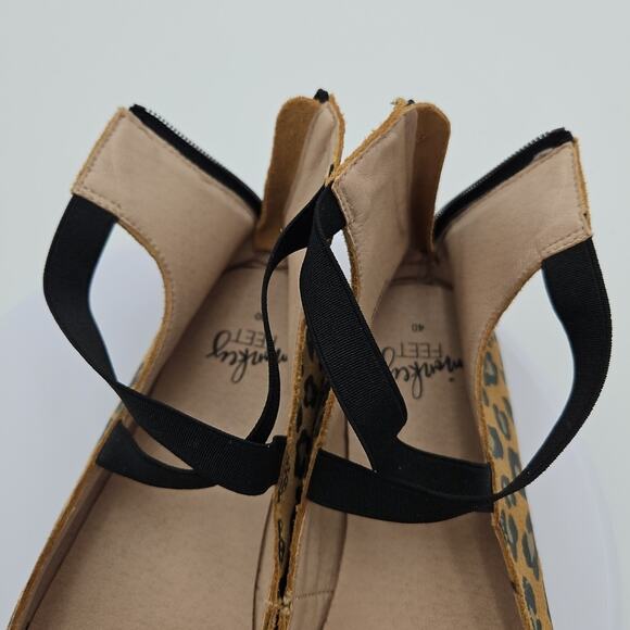 Monkey Feet Ankle Strap Ballet Flats 9M Cheetah Print Leather Balletcore EUC - Picture 12 of 16